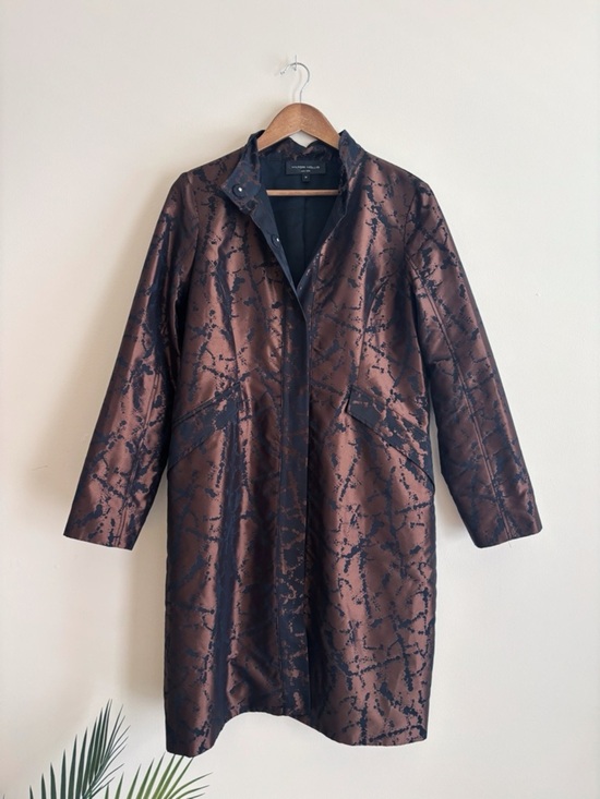 Hilton Hollis Jackets & Blazers - Hilton Hollis Bronze & Black Jacquard Coat Medium Modern Luxury Jacket